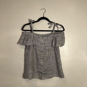 Lucky Brand off the shoulder linen top